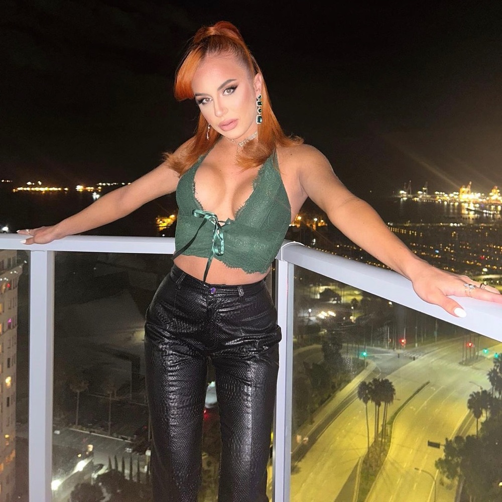 Green lace halter corset  crop top